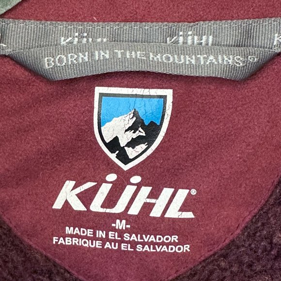 Kuhl Jacket Womens MEDIUM Maroon Alpaca Fleece Long Sleeve Full Zip Thumbholes - Picture 3 of 9